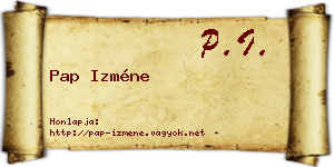 Pap Izméne névjegykártya